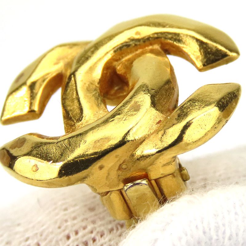 Chanel Earrings Coco Mark Metal Gold Accessories 99 P Plated — view 9