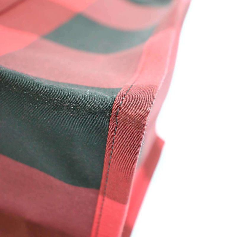 Christian Dior 19 AW Double L Canvas Check Tote Bag Red — view 7