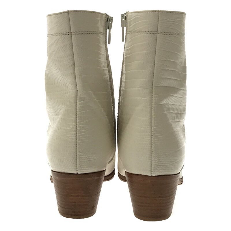 Celine Croc Shape Pressed Short Boots 34 White — view 3