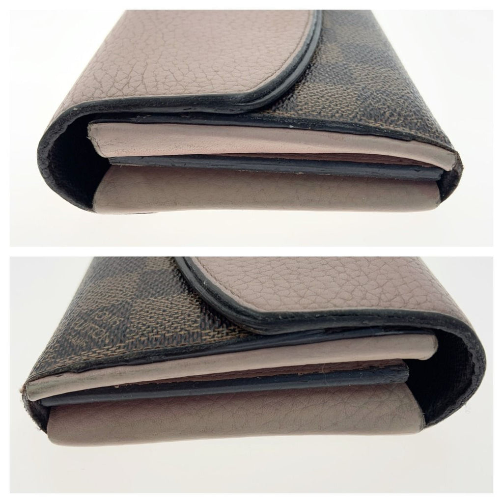 Louis Vuitton Damier Portefeuille Normandy Bifold Long Wallet Brown — view 4