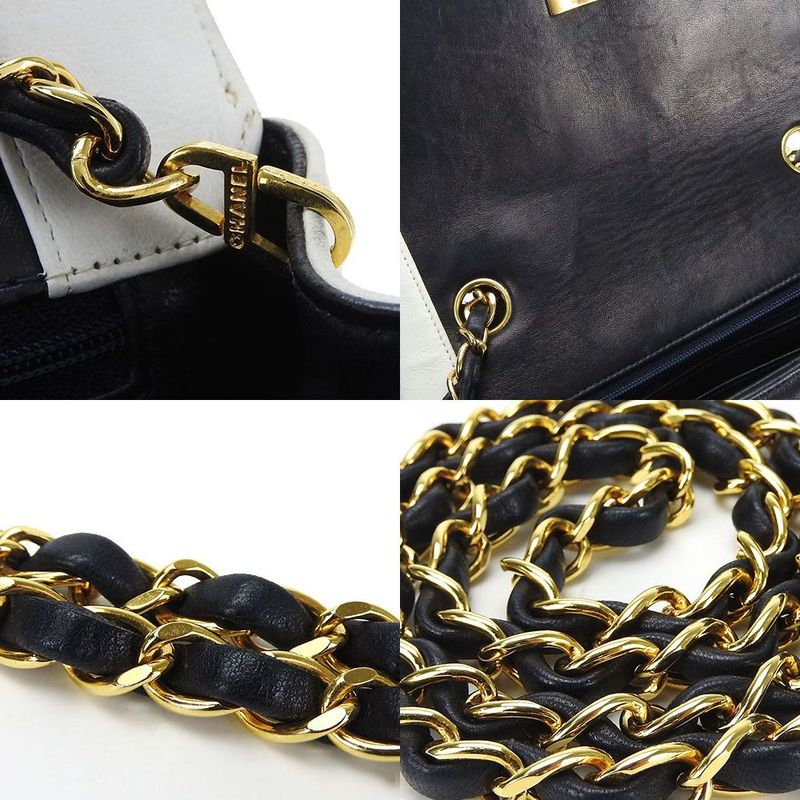 Chanel Chain Shoulder Bag Crossbody Mademoiselle 2 nd Lambskinleather Leather — view 7