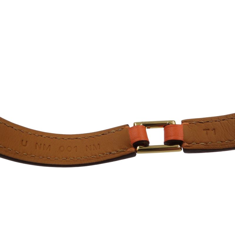 Hermes Rival Doubletour Engraved U Vossift Orange 2-strand Bracelet 1342 — view 6
