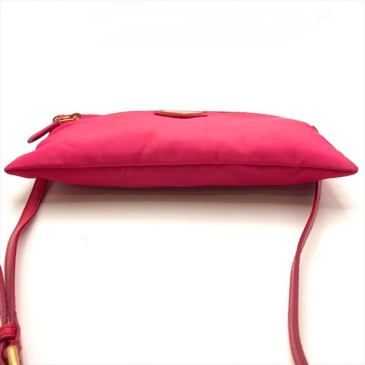 Prada Triangle Logo Nylon Tessuto Mini Shoulder Bag Pouch Pink — view 3