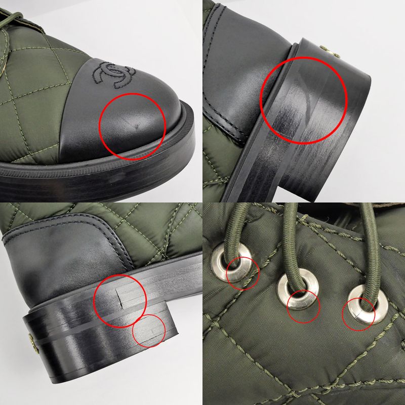 Chanel Shorts Khaki Black Coco Mark Size 37 Shoes — view 9