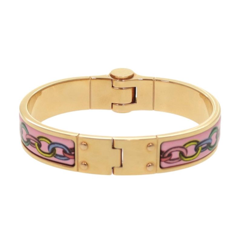 Hermes Charniere PM Bangle Metal Pink Gold Bracelet 0177 — view 4