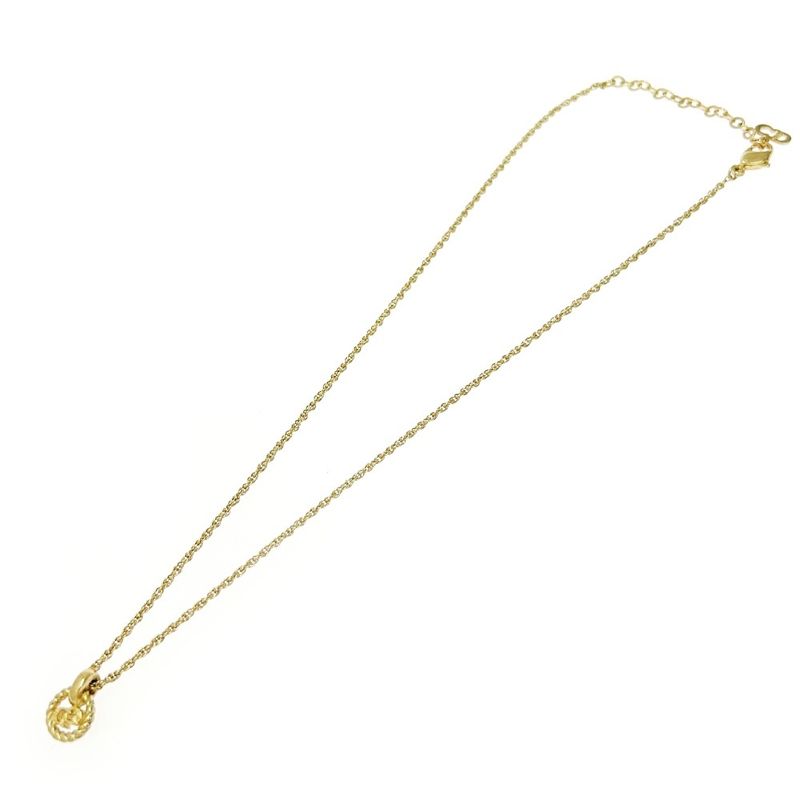 Christian Dior GP CD Logo Twist Circle Necklace Gold — view 5