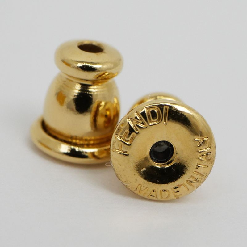 Fendi Earrings Fast Logo Brass Crystal 8 Ah713 Gold Accessories — view 8