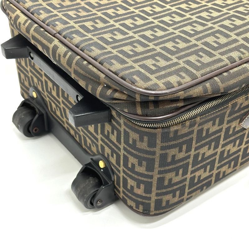 Fendi Carry-on Luggage Bag Zucca Pattern Canvas Brown Travel Suitcase — view 4