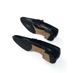 Hermes Paris Loafers Shoes Leather Black Silver Moccasins Flat Hhardware — view 6
