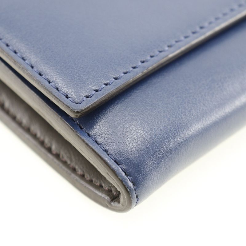 Fendi Peekaboo 8 M0377 Calf Navy Long Wallet — view 4