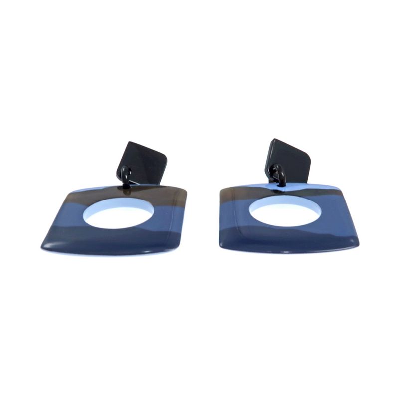 Hermes Earrings Dalva Sfumato Buffalo Horn Multicolor Blue Accessories — view 7