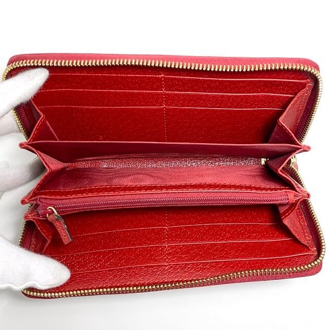 Gucci Round Zipper Long Wallet Red Navy — view 5
