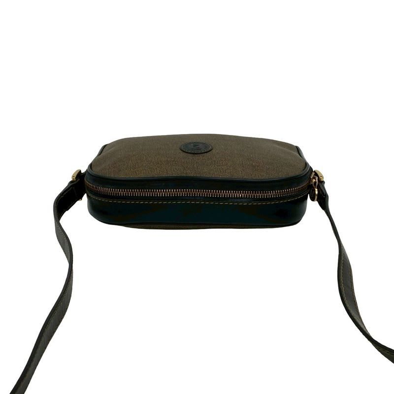 Fendi Vintage FF Logo Motif Leather Mini Shoulder Bag Pochette Sacoche Brown — view 5