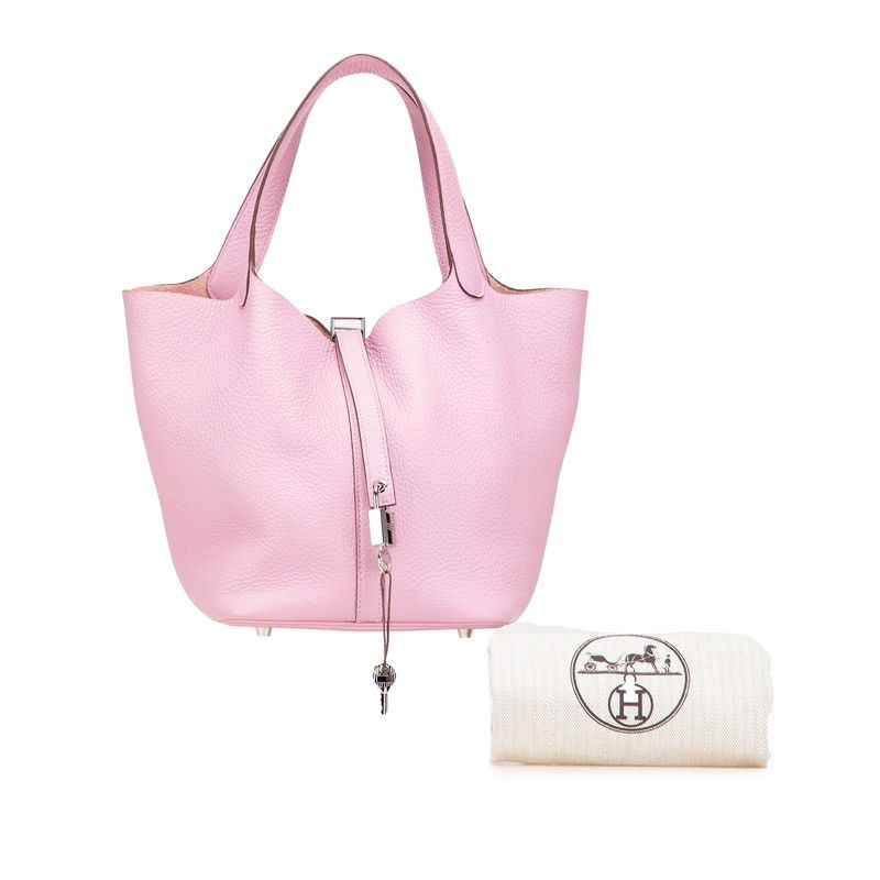 Hermes Picotin Lock MM Mauve Sylvestre Taurillon Clemence — view 9