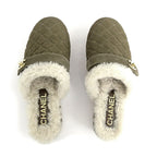 Chanel 21 B Clog Sabot Sandals Khaki Gdhardware Size 36 Shoes — view 6