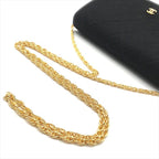 Chanel CC Logo Quilted Cotton Jersey Mini Chain Shoulder Bag Black — view 6