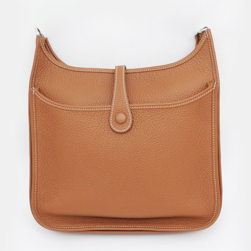 Hermes Evelyne 3 PM Gold Taurillon Clemence W Shoulder Bag Brown — view 6