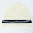 Chanel Knit Cap Cashmere Cotton White Black Hat Coco Mark Apparel — view 2