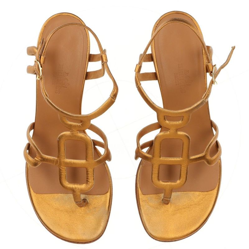 Hermes Leather Belt Sandals 36 — view 7