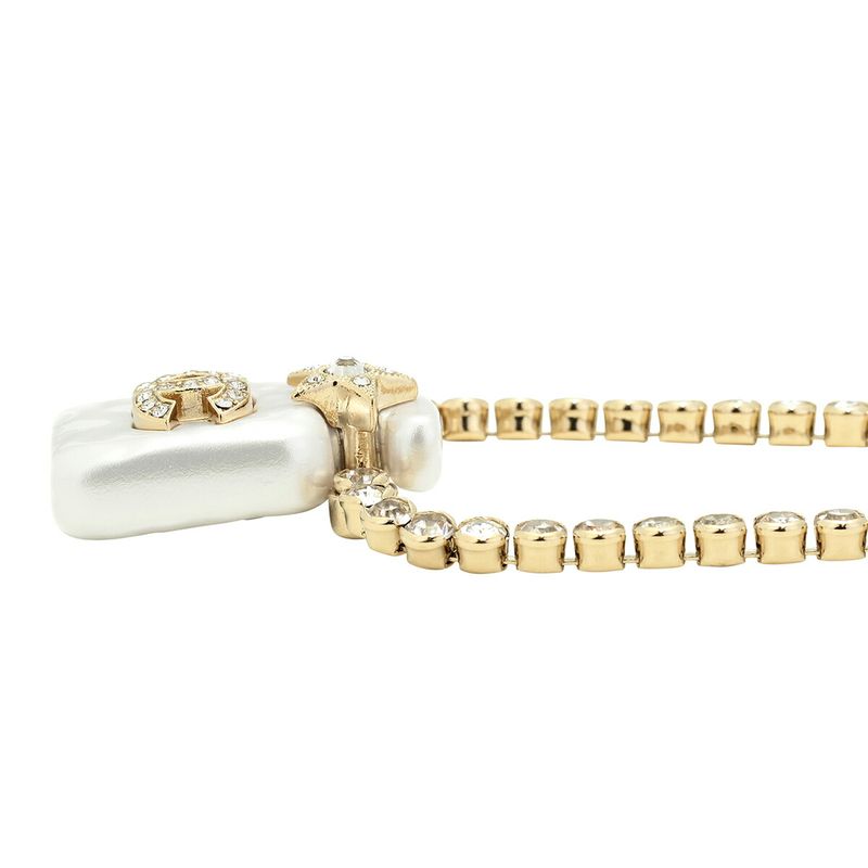Chanel Constellation Crystal Embellished Gold/Silver Necklace — view 4