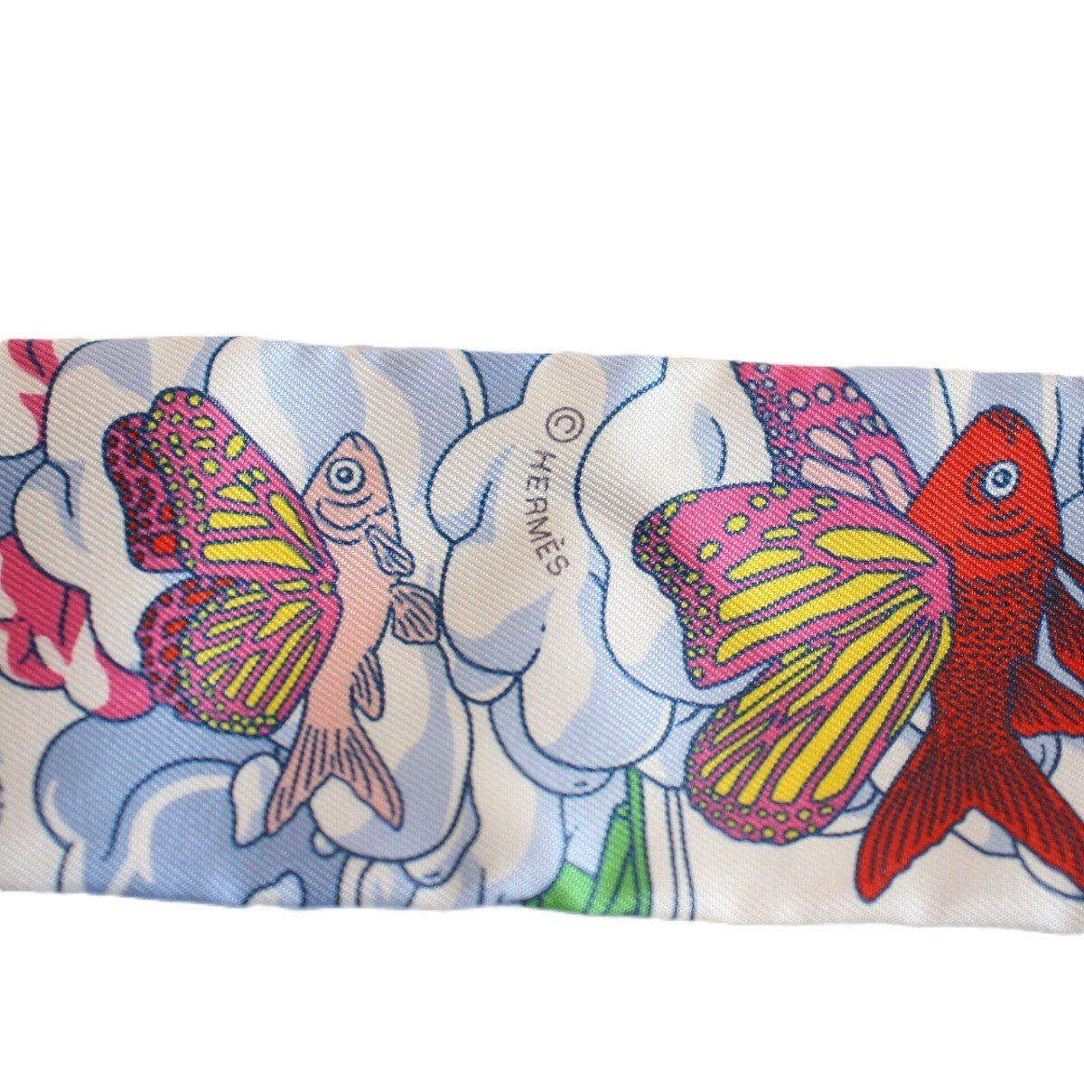 Hermes Tsuiri My Cloud Silk Red Scarf — view 8