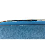 Gucci Outlet Round Zip Long Wallet Interlocking G Blue Green — view 6