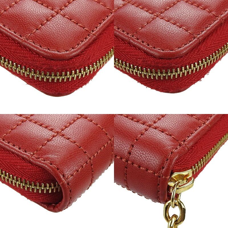 Celine Compact Zipped Wallet 10 B663 bfl.27 ed CC Charm Calfskin Red — view 4