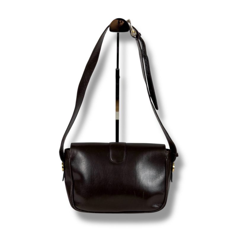 Celine Mini Shoulder Bag Dark Brown Leather Horse Carriage Hardware — view 2