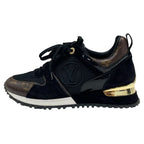 Louis Vuitton Run Away Line Monogram Sneakers Shoes Fabric Suede Leather Black — view 3