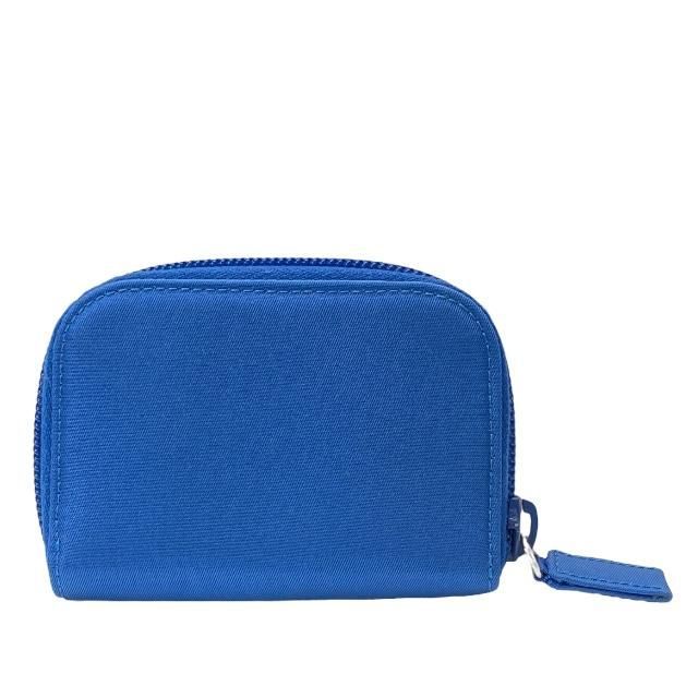 Prada 6-link Key Case Compact Round Zipper With Triangle Logo Nylon Blue — view 2