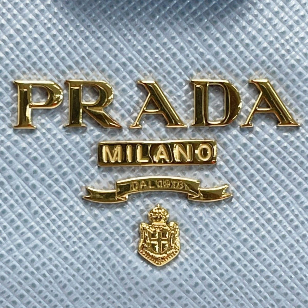 Prada Saffiano Leather Wallet 1 Mv025 sky Blue Bifold Long — view 4
