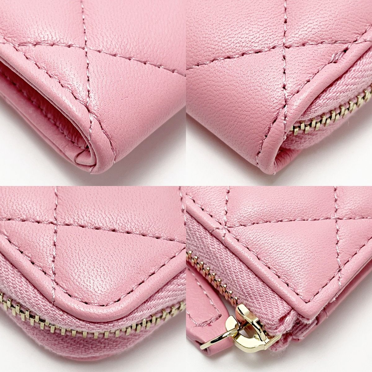 Chanel Quilted Ap0221 Baby Pink Coin Case Lambskin Gold Hardware — view 7