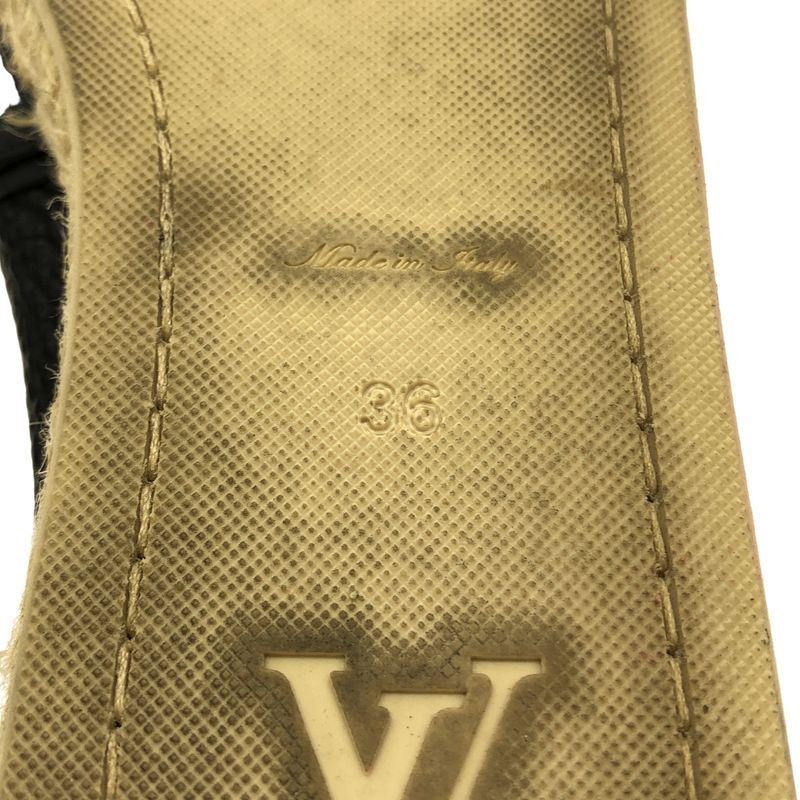 Louis Vuitton Ma1106 Espadrilles Monogram Flower Leather Slip-on Black 36 — view 6