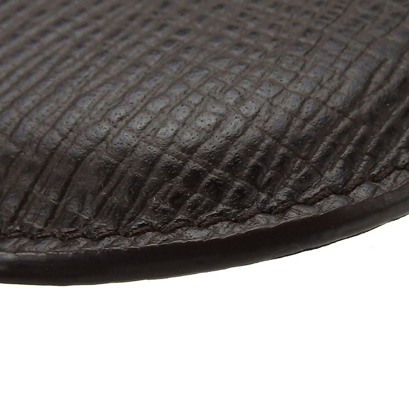 Loewe Coin Case Leather Brown Silver Hardware Anagram Small Round — view 6
