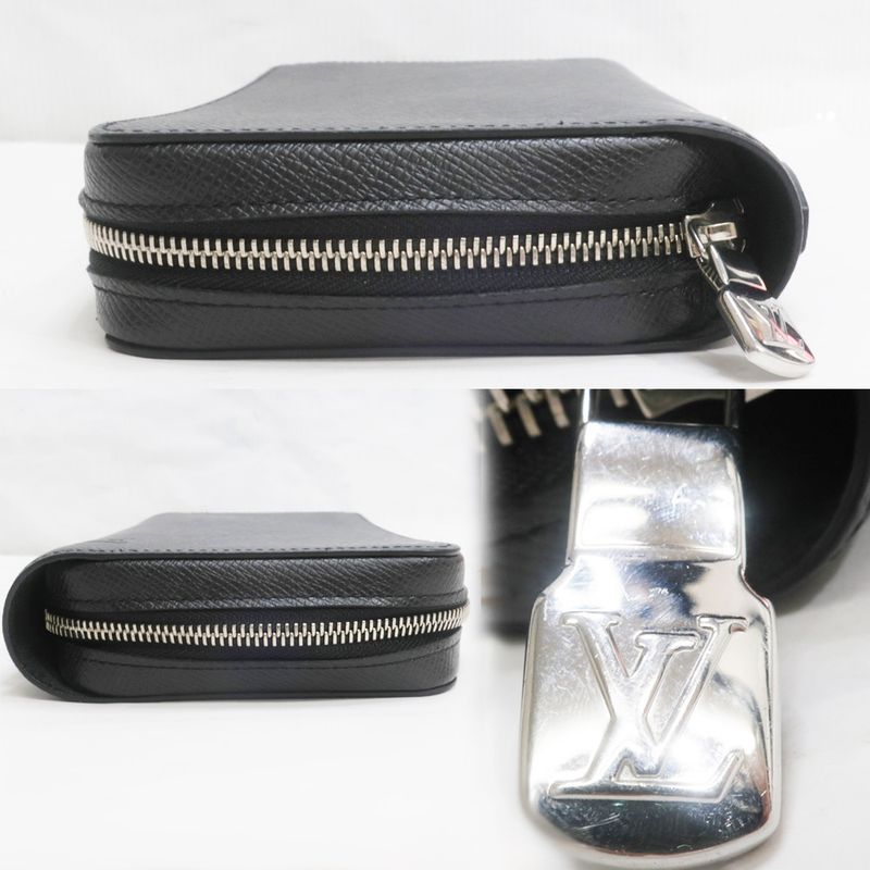 Louis Vuitton Long Wallet Taiga Zippy XL Noir Black RFID — view 4