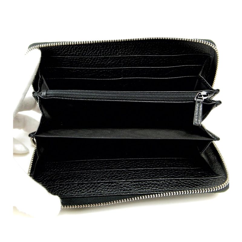 Gucci Round Zipper Long Wallet With Coin Purse Black — view 4