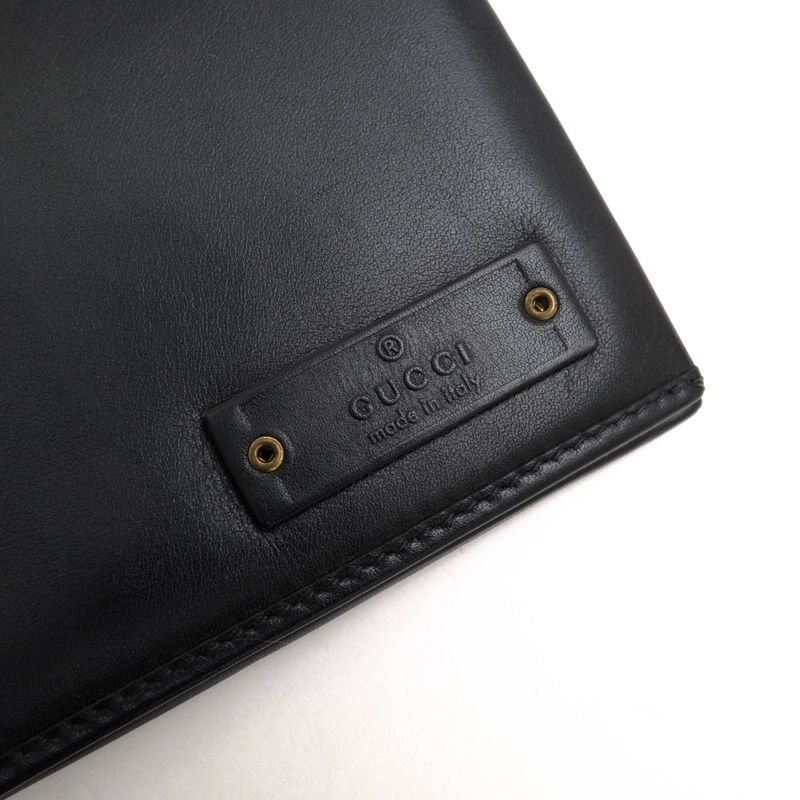 Gucci Wallet Men Leather Black 90690 1502 with Coin Purse Bifold — view 5