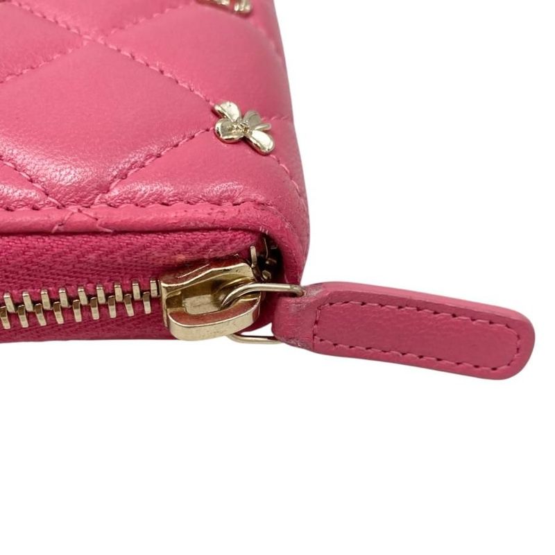 Chanel Long Wallet Zip Round Ap1590 Quilted Lambskin Coco Mark — view 6
