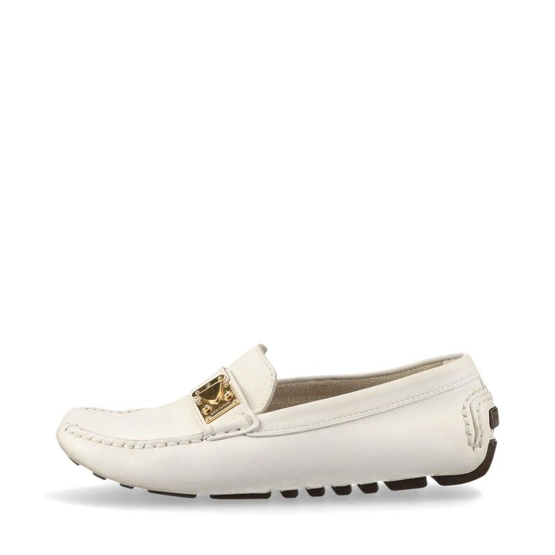 Louis Vuitton 02 Monte Carlo Leather Driving Shoes 34 Td0052 White — view 3