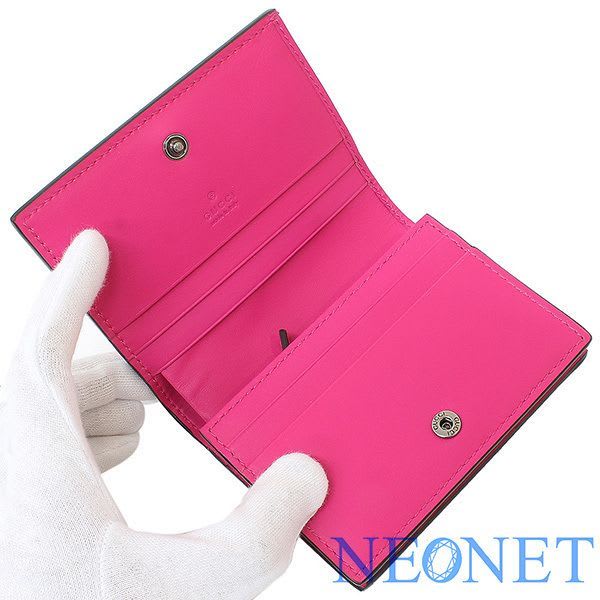 Gucci Guccy Sega Logo Leather Bifold Wallet Pink Box Bag — view 4