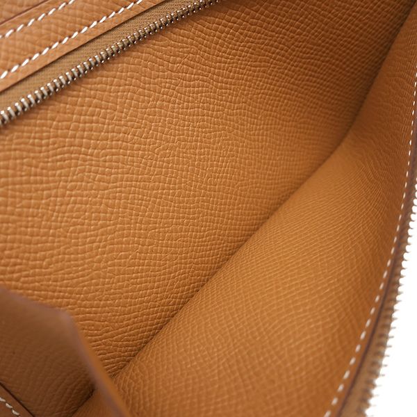 Hermes Long Wallet Bearn Souffle Vaux Epson Gold Silver Hardware Brown — view 7