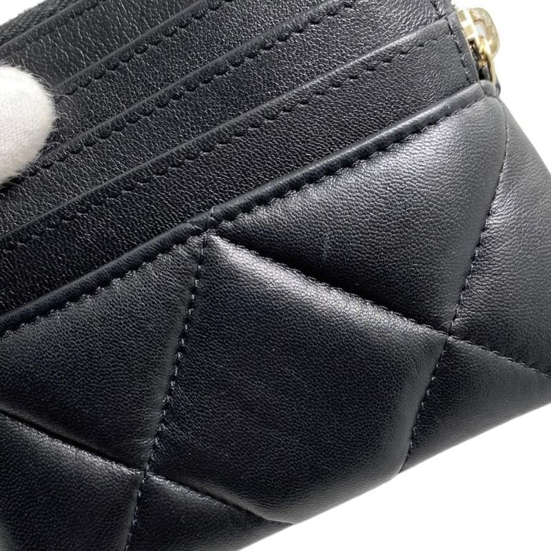 Chanel 19 Coin Case Card Purse Ap2086 Quilted Black Gold Chanel 19 — view 7