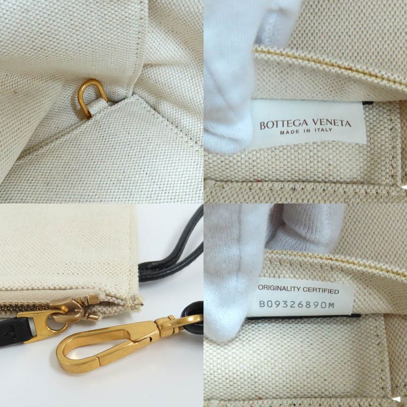 Bottega Veneta Arco Medium Tote Bag Intrecciato Beige White Canvas — view 9