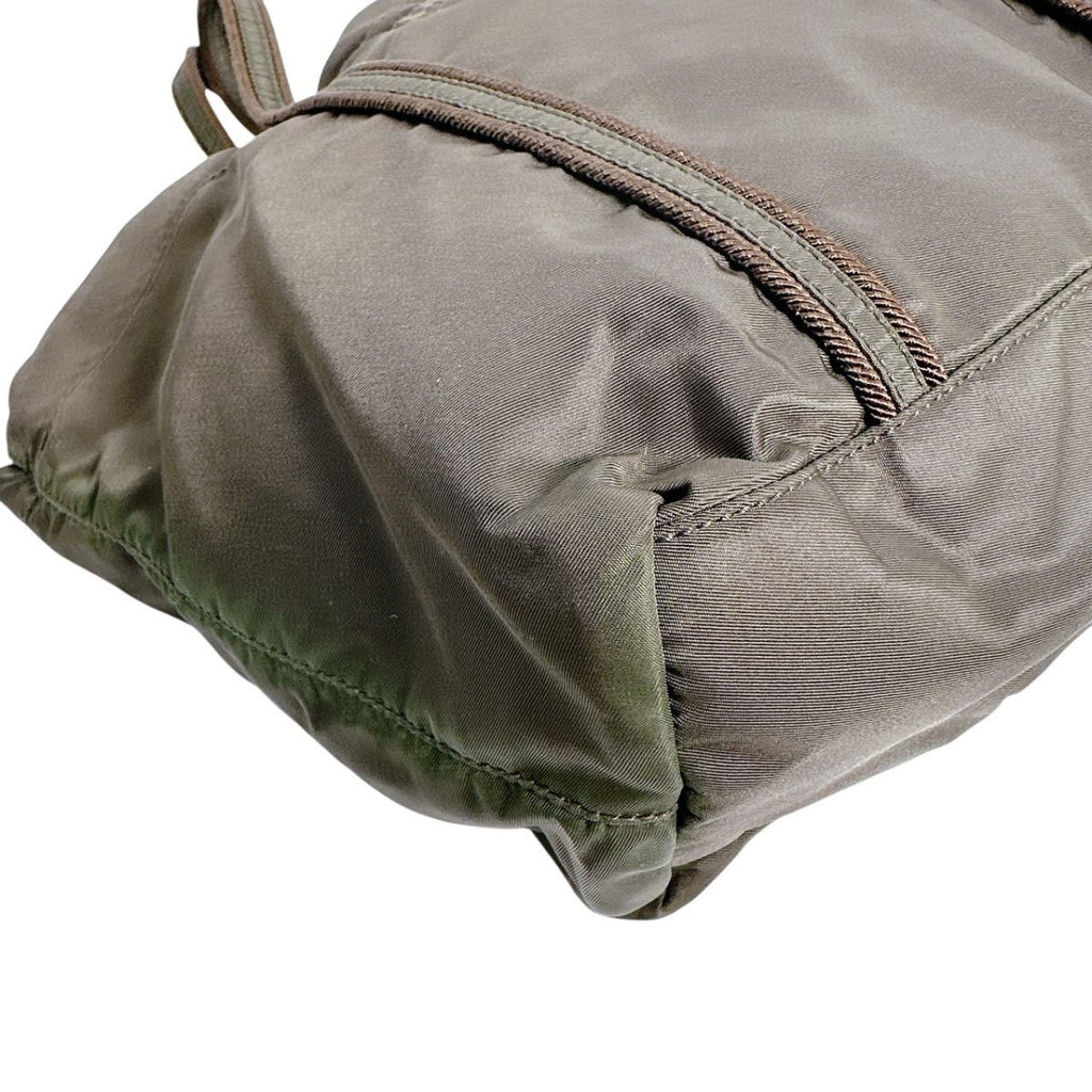 Prada Br0977 Logo Embroidered Tote Khaki — view 8