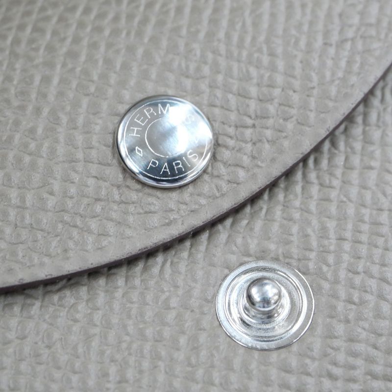 Hermes Calvi Duo Etoupe Coin Case With Epson Leather — view 8