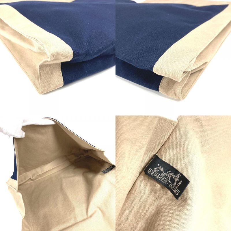 Hermes Clutch Bag Tapidocel Big Oversize D Cotton Navy — view 8