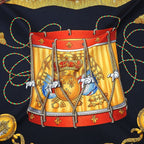 Hermes Scarf Carre 90 Silk Black Gold LES Tambours Tambour Drums — view 8