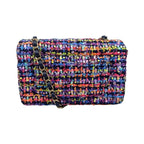 Chanel Shoulder Bag Mini Classic Chain Flap Quilted Tweed Sequins Coco — view 2