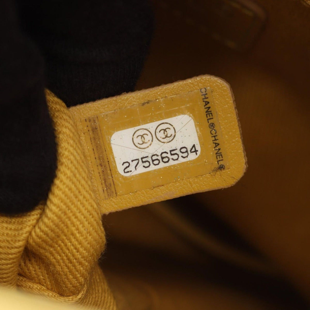 Chanel Shoulder Bag Quilted Bucket Yellow Leather 2-Way — view 5