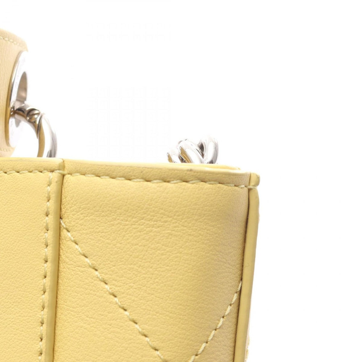 Chanel Shoulder Bag Quilted Bucket Yellow Leather 2-Way — view 8